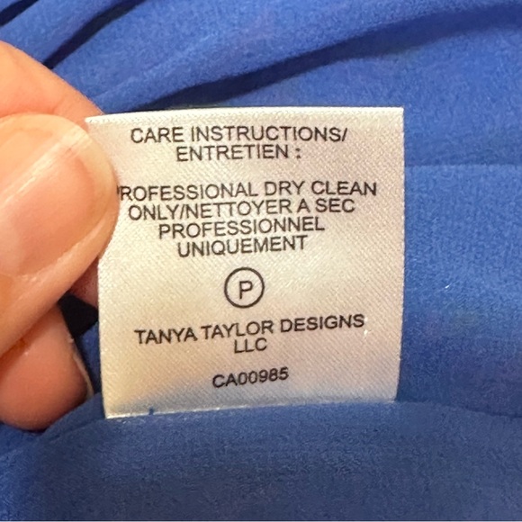 Tanya Taylor Yvette floral confetti cerulean print ruffle hem silk dress, size 6 - Picture 10 of 11